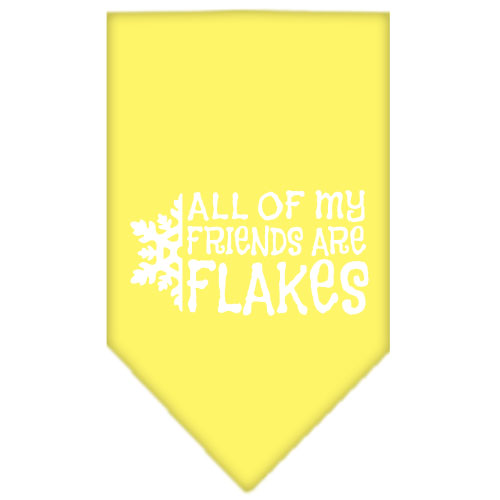 All my friends are Flakes Screen Print Bandana Yellow Large